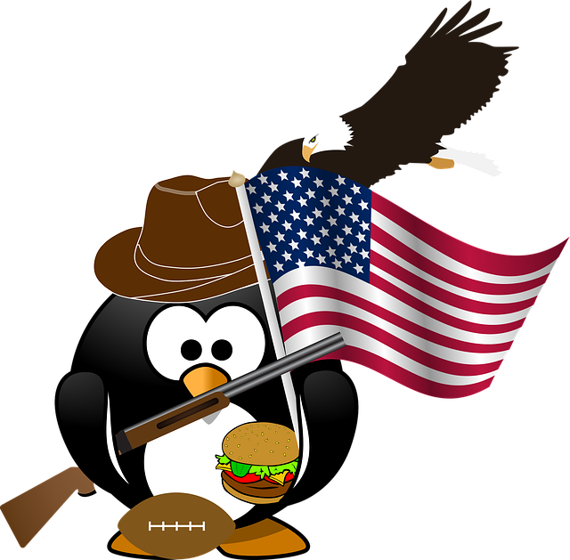 american eagle and flag