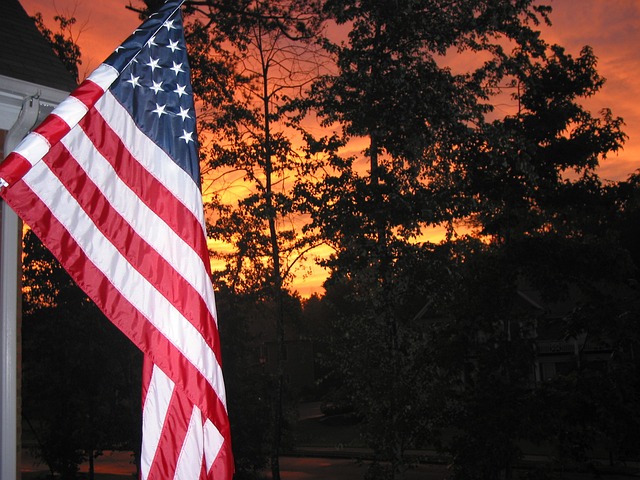 american flag peace sign