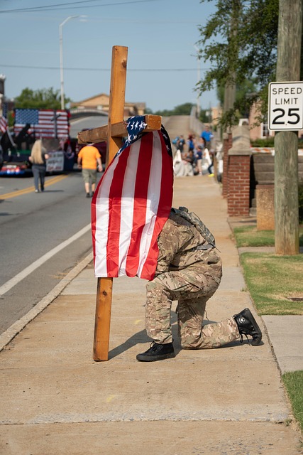 american flag peace sign