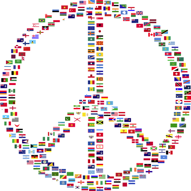 american flag peace sign