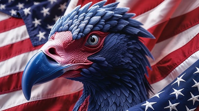 american eagle and flag