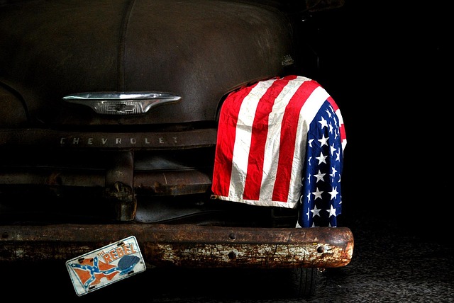 weathered american flag