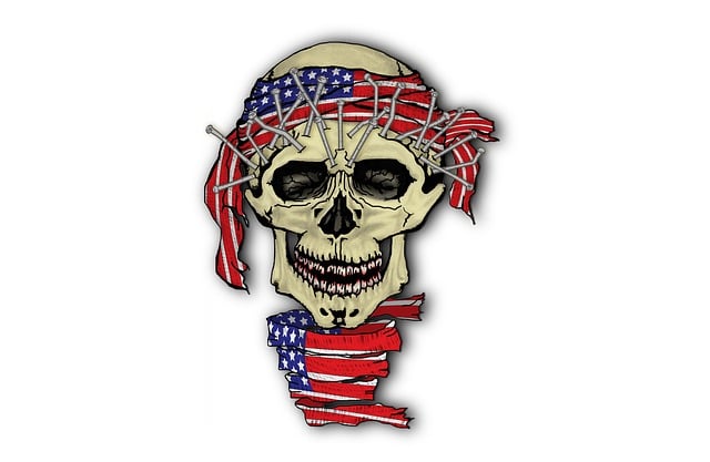 american flag skull