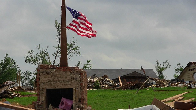 weathered american flag