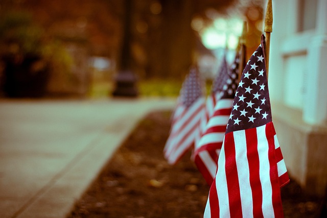 tea stained american flag