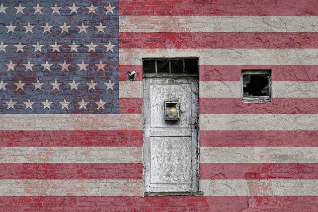 weathered american flag