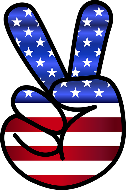 american flag peace sign