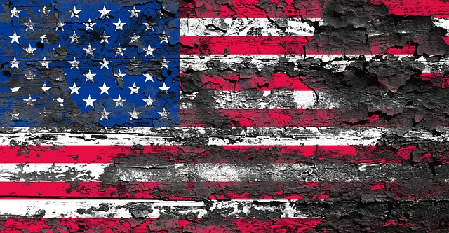 weathered american flag