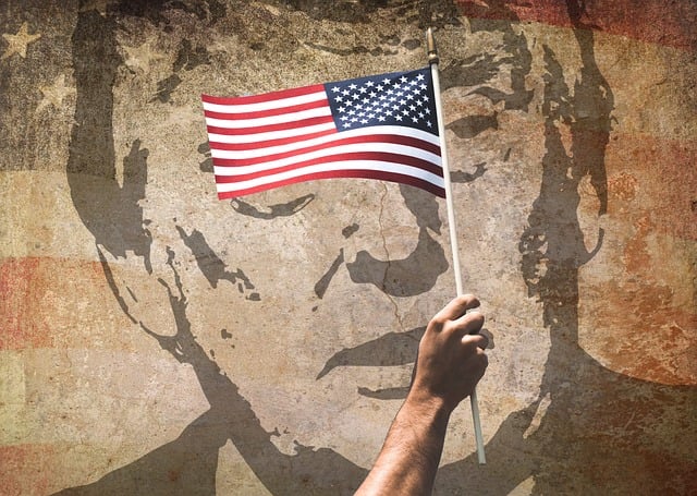 weathered american flag